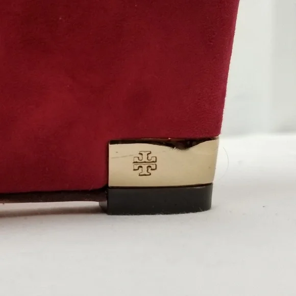 Tory Burch Suede Round Toe Platform Wedges Pumps